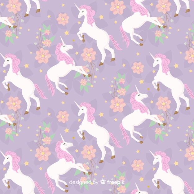 Vector flat unicorn pattern