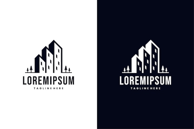 flat urban building logo for business template