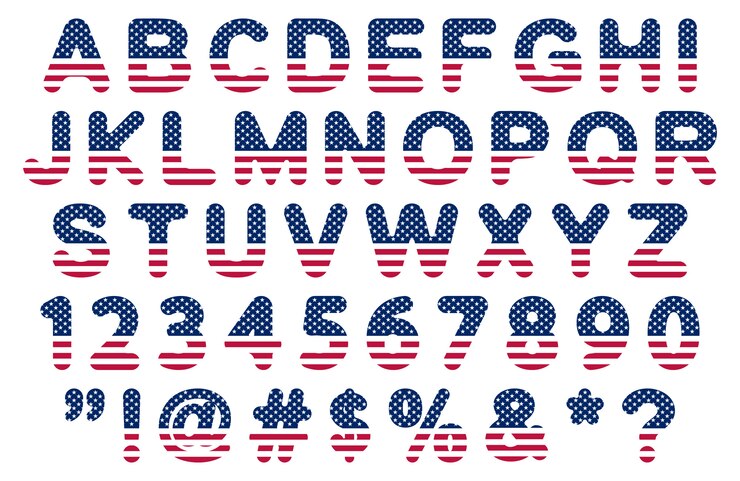 Flat USA Flagフォント