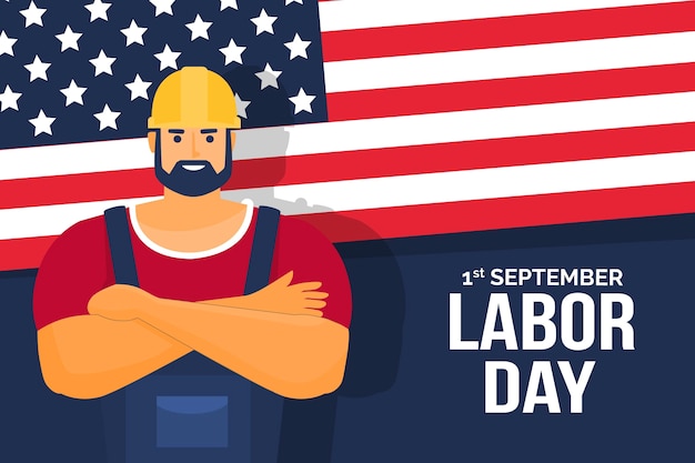 Vector flat usa labor day background