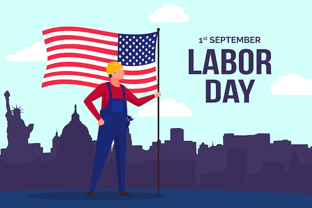 Flat usa labor day background