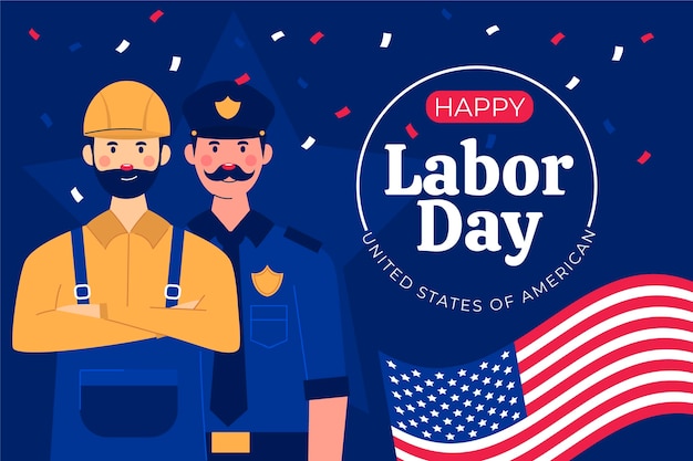 Vector flat usa labor day background