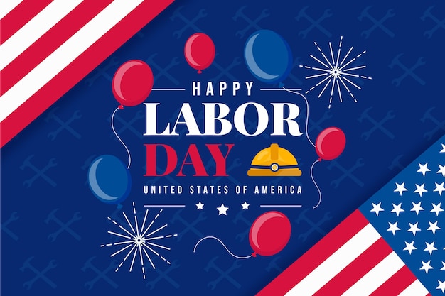 Vector flat usa labor day background