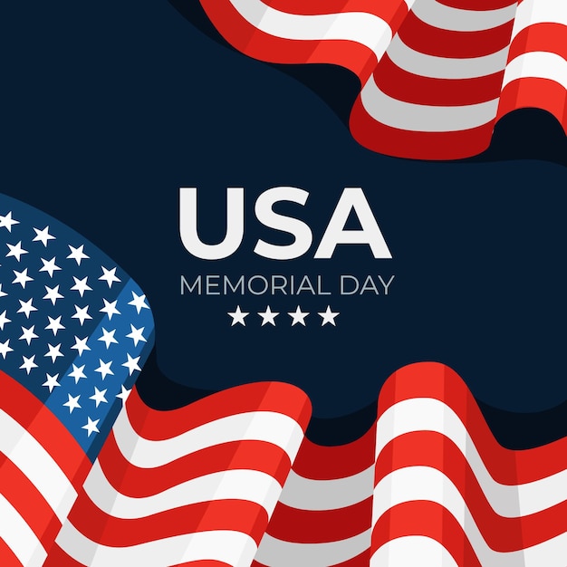 Flat usa memorial day illustration