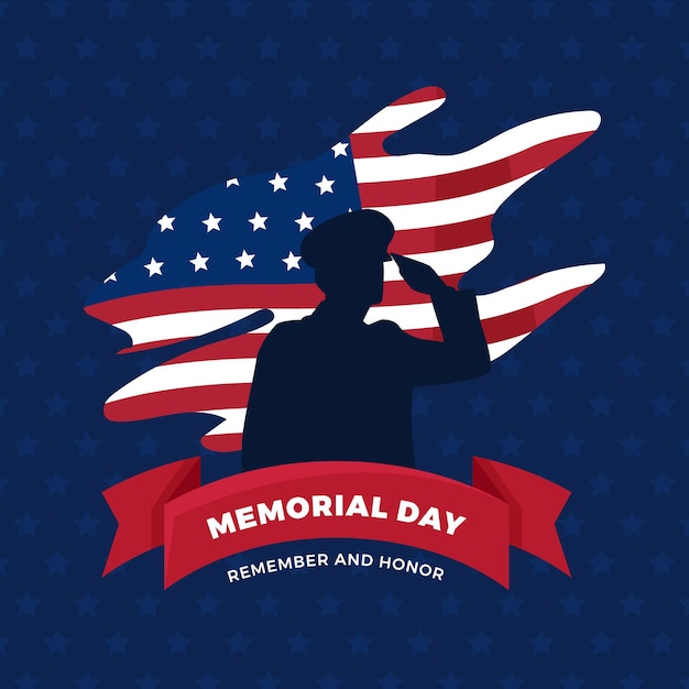 Flat usa memorial day illustration