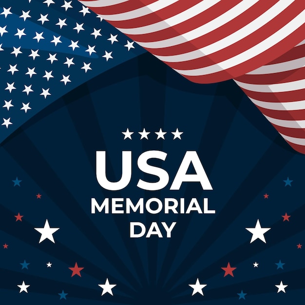 Vector flat usa memorial day illustration