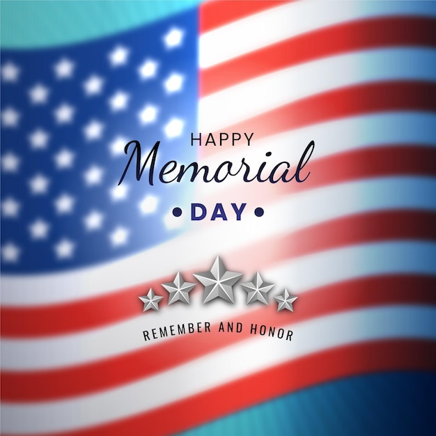 Vector flat usa memorial day illustration