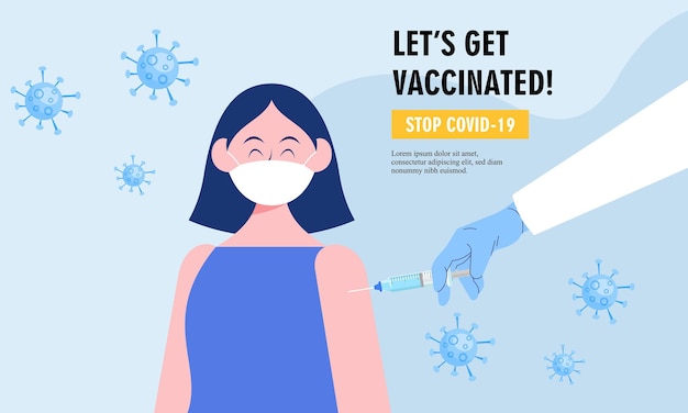 Flat vaccination campaign illustration vector design