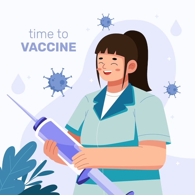 Flat vaccine illustration