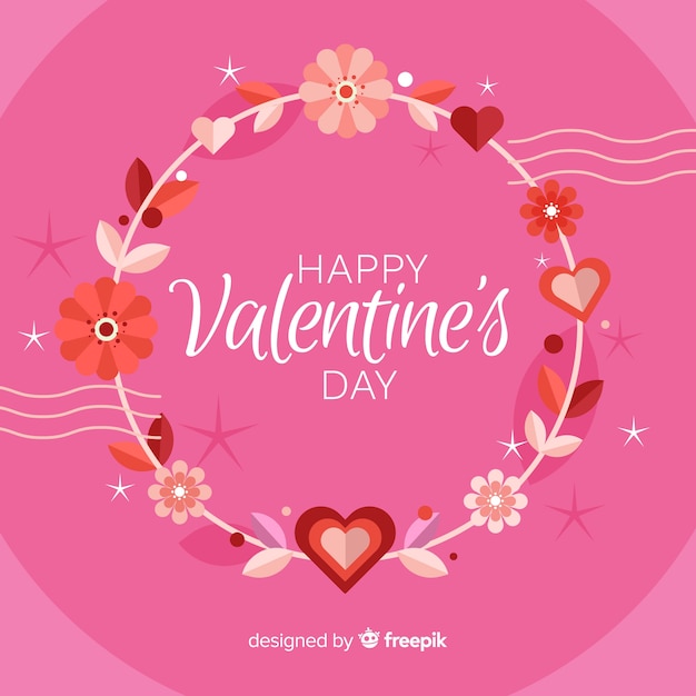 Flat valentine's day background