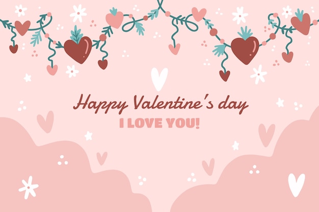 Vector flat valentine's day background