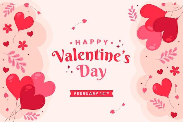 Vector flat valentine's day background