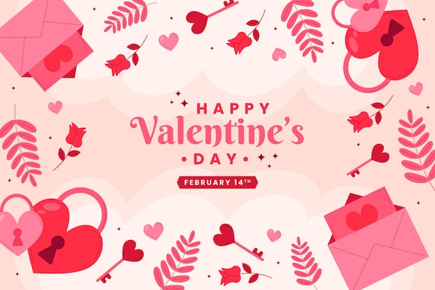 Vector flat valentine's day background