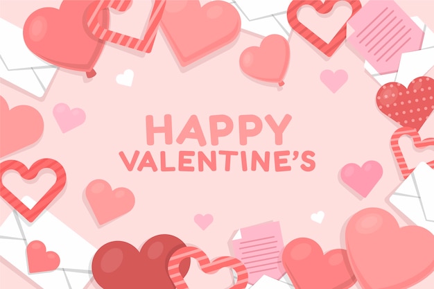 Vector flat valentine's day background