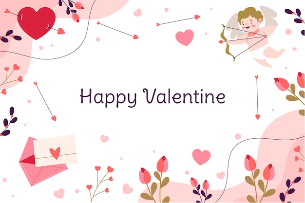 Vector flat valentine's day background