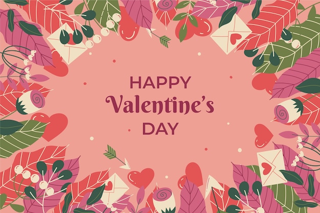 Vector flat valentine's day background