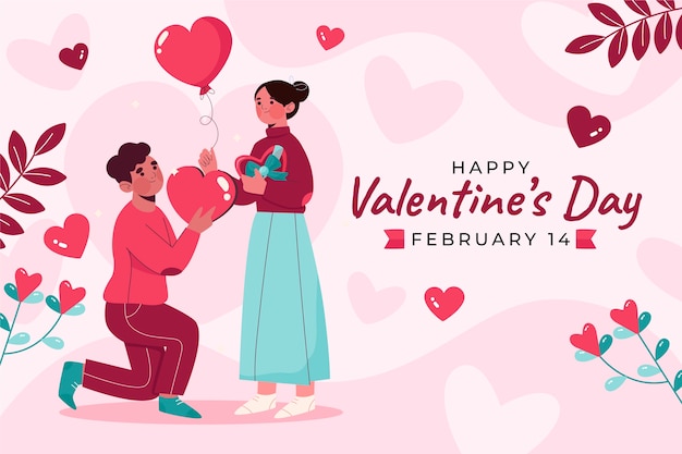 Vector flat valentine's day background