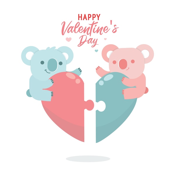 Flat valentine's day collection with cute illustration