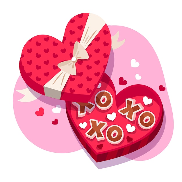 Vector flat valentine's day illustration