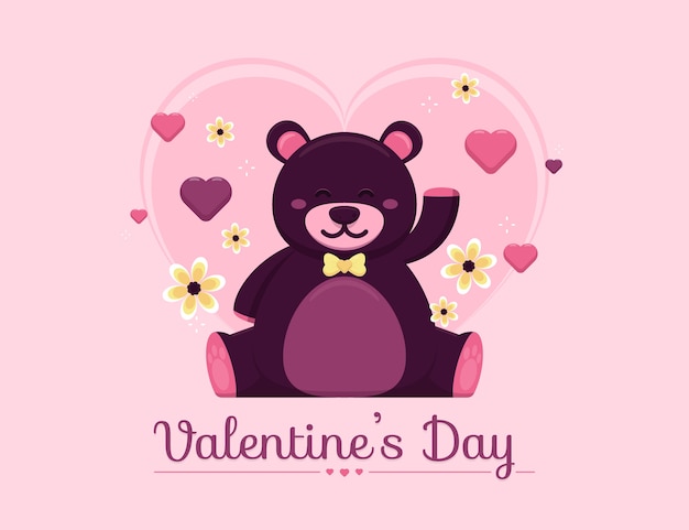 Vector flat valentine's day illustration