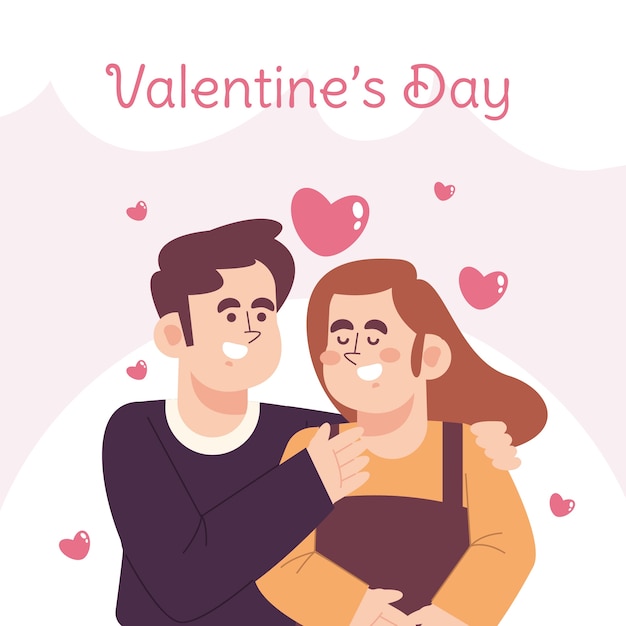 Vector flat valentine's day illustration