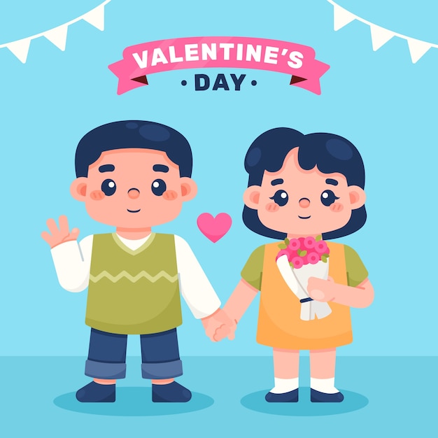 Flat valentine's day illustration