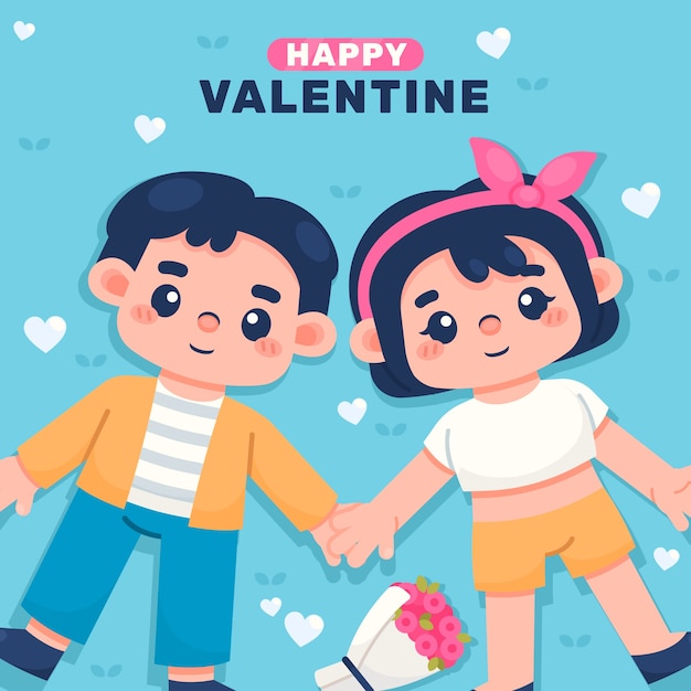 Flat valentine's day illustration