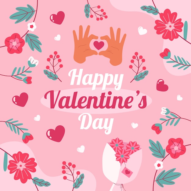 Vector flat valentine's day illustration