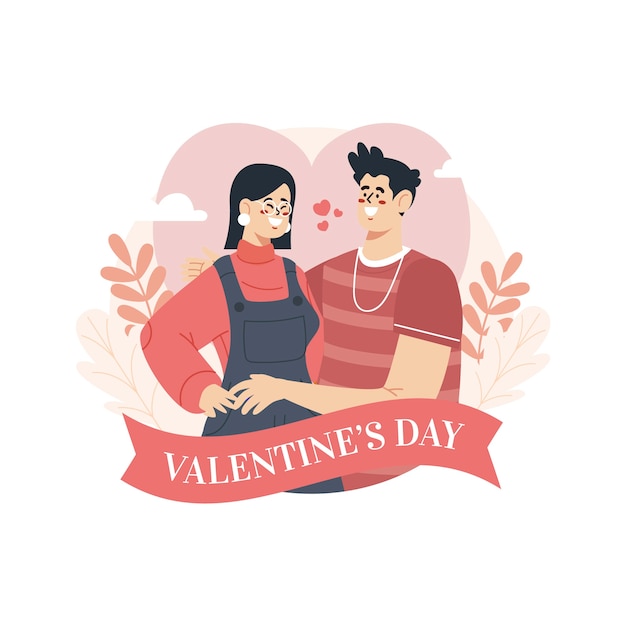 Vector flat valentine's day illustration