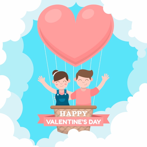 Vector flat valentine's day illustration