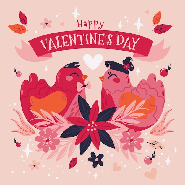 Vector flat valentine's day illustration