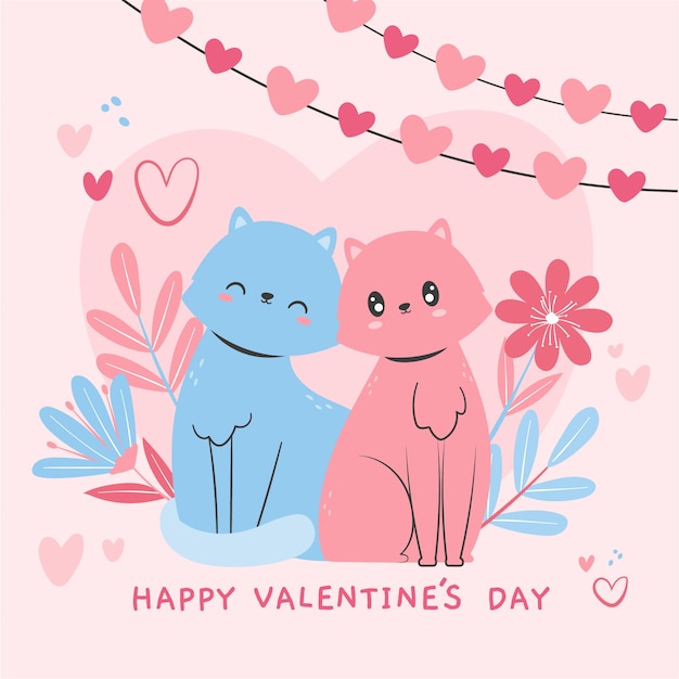 Vector flat valentine's day illustration