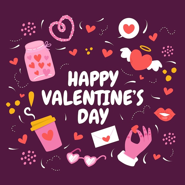 Flat valentine's day illustration