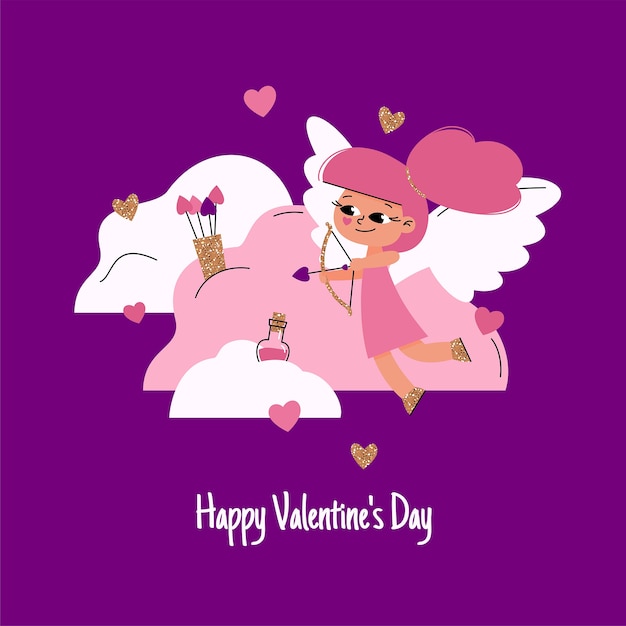 Vector flat valentine's day illustration