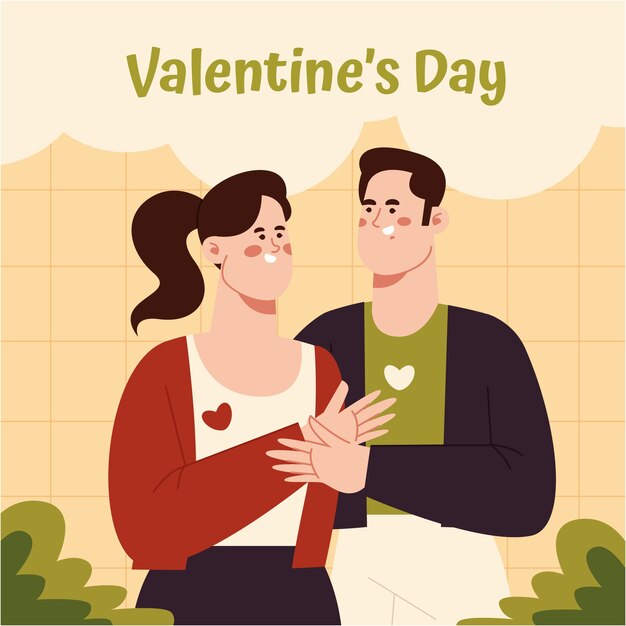 Vector flat valentine's day illustration