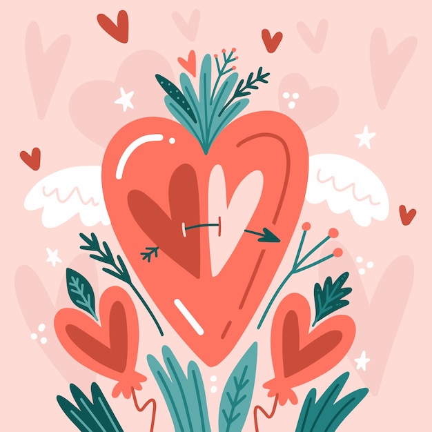 Flat valentine's day illustration