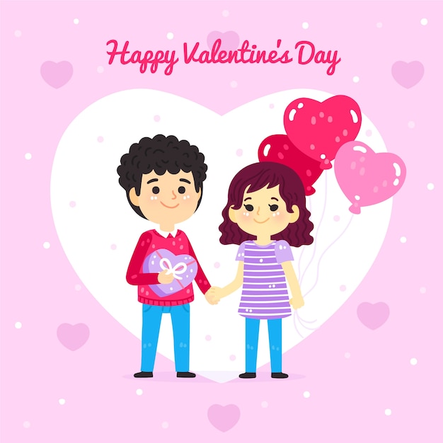 Vector flat valentine's day illustration