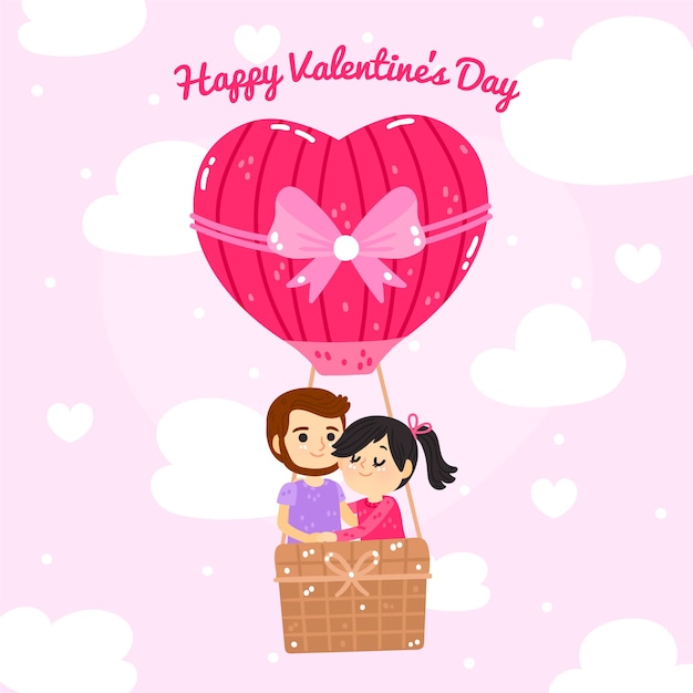 Vector flat valentine's day illustration