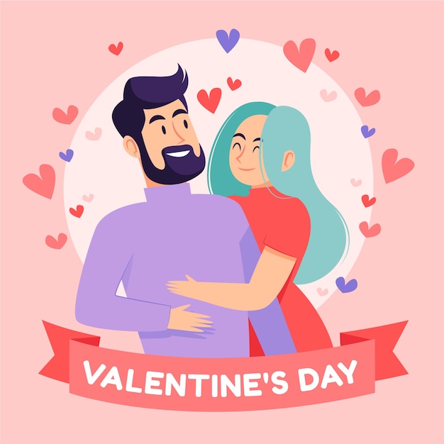 Vector flat valentine's day illustration