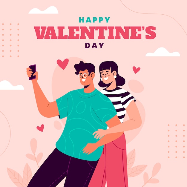 Vector flat valentine's day illustration