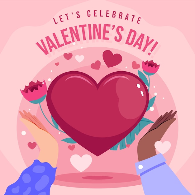 Flat valentine's day illustration