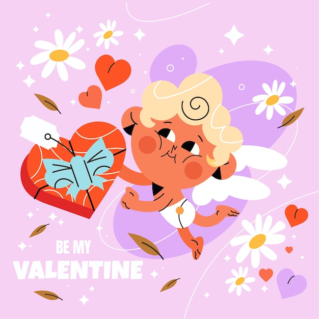 Flat valentine's day illustration