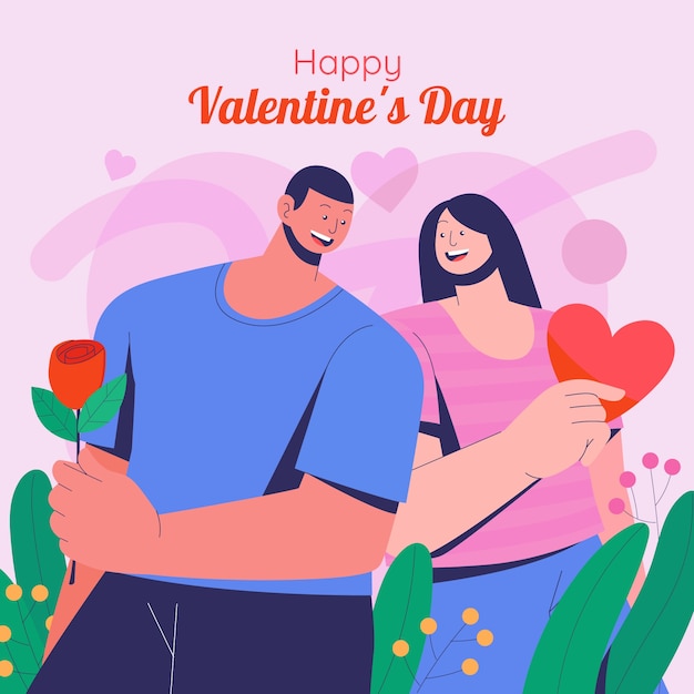 Vector flat valentine's day illustration