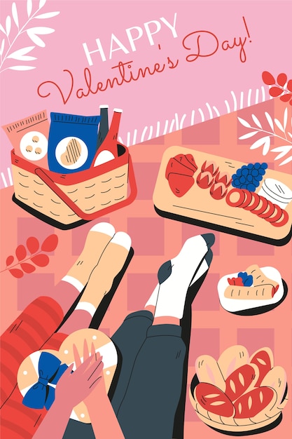 Вектор Плоская иллюстрация дня святого валентина