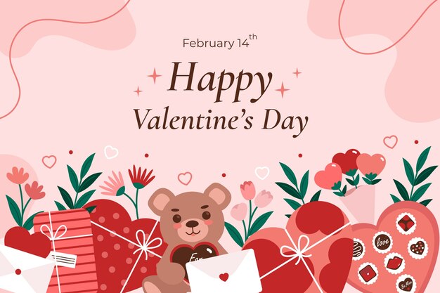 Vector flat valentines day background