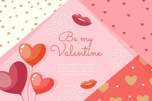 Vector flat valentines day celebration background