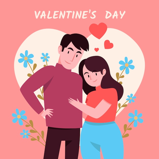 Flat valentines day celebration illustration