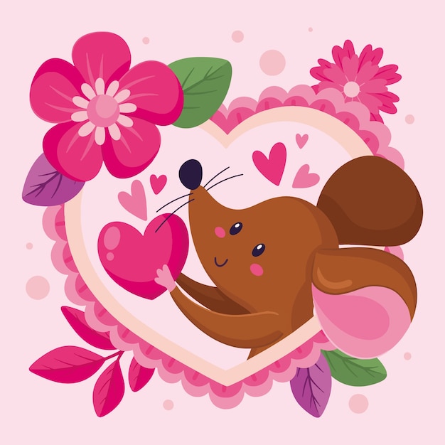 Vector flat valentines day celebration illustration