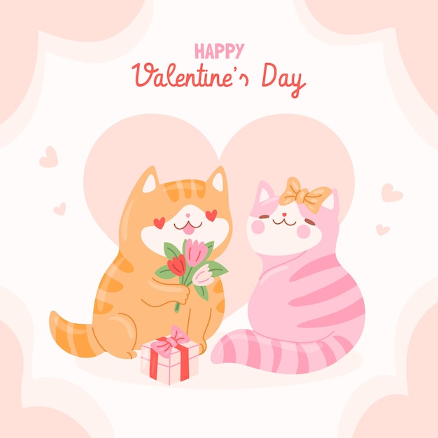 Flat valentines day celebration illustration