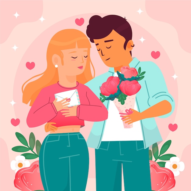 Flat valentines day celebration illustration